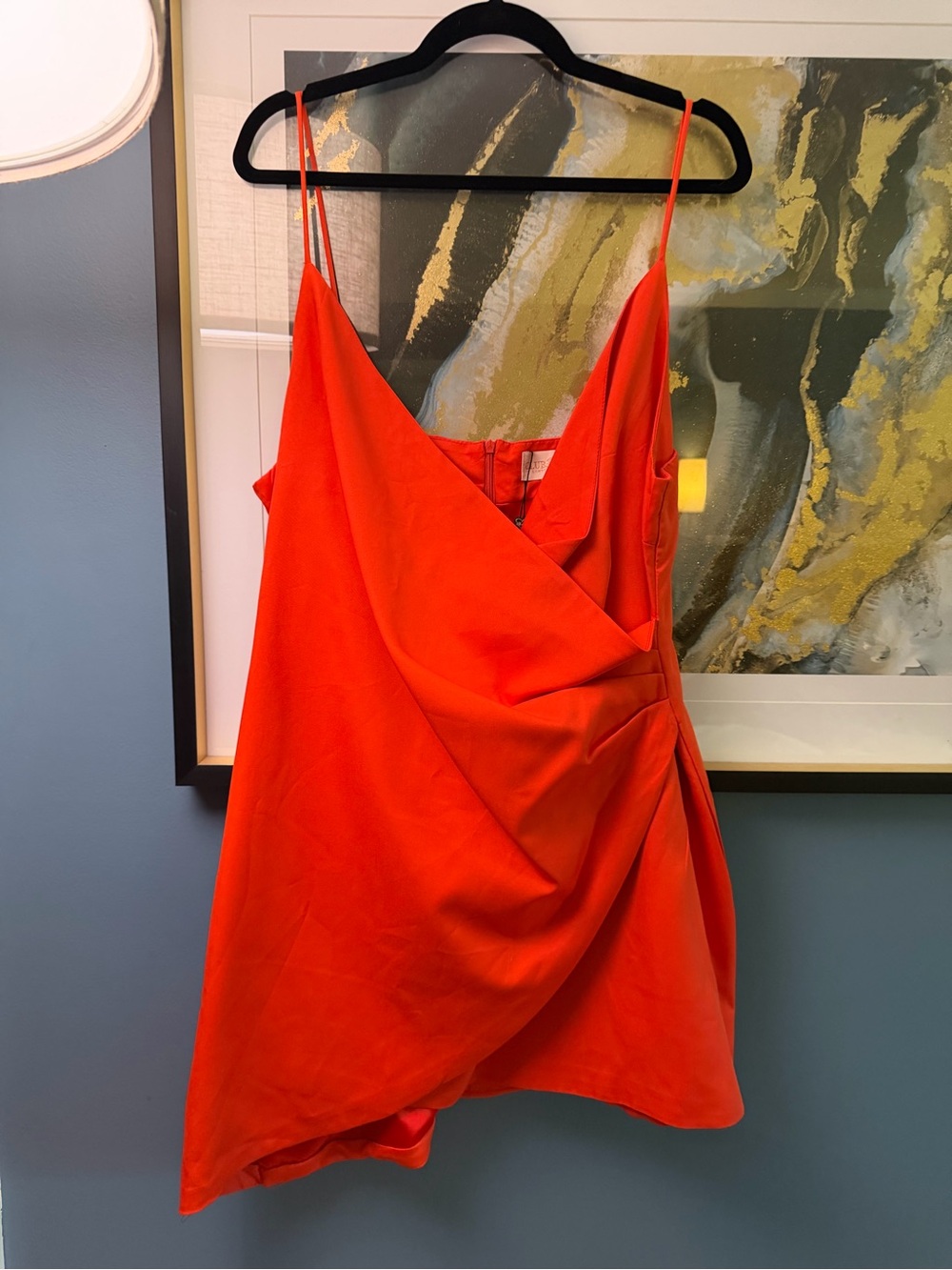 Club L London Orange Draped Mini Dress